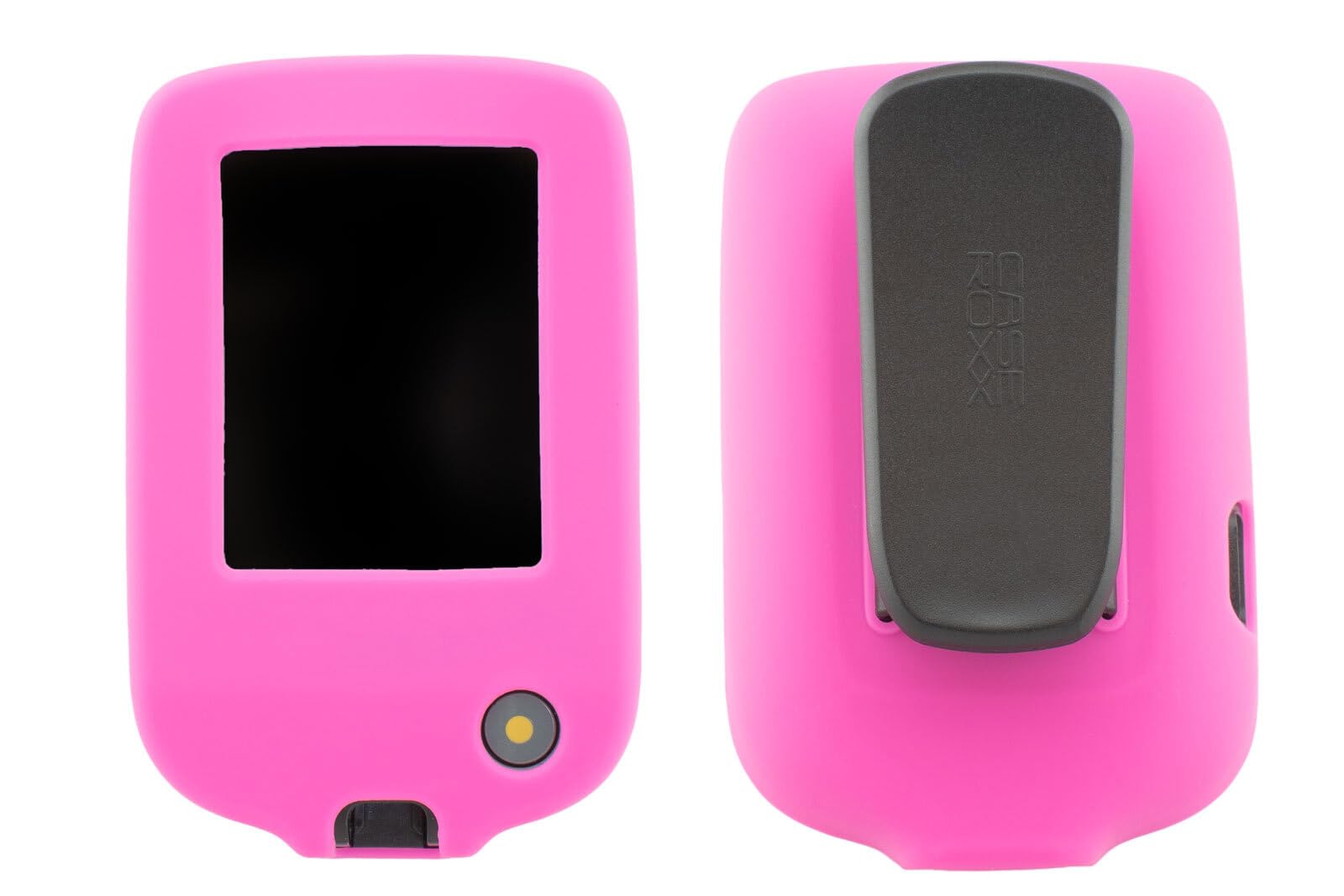 caseroxx Custodia in silicone compatibile con Freestyle Libre 3 da silicone, borsa con e senza clip da cintura in fucsia
