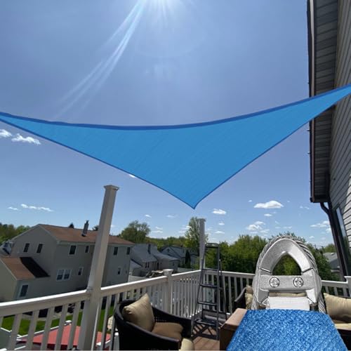 TANG Sunshades Depot A Ring Design Steel Cable Wire Reinforcement 41'x47'x62.4' Feet Right Triangle Sun Shade Sails Blue Heavy Duty Permeable 260 GSM with 8'' inch Hardware Kit