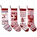 JOYIN 3 Pack 18” Knit Christmas Stockings, Reindeer/Christmas Tree/Snow Flakes Knitted Stocking Decorations for Holiday Tree Decor