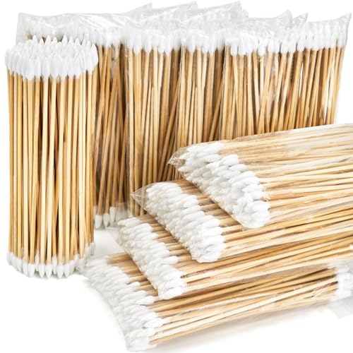 900PCS Double-Ended 6\" Pointed Gun Cleaning Swabs - for Precision Firearm Maintenance and Applying, Gun Cleaning Supplies, Lint-Free and Highly Absorbent