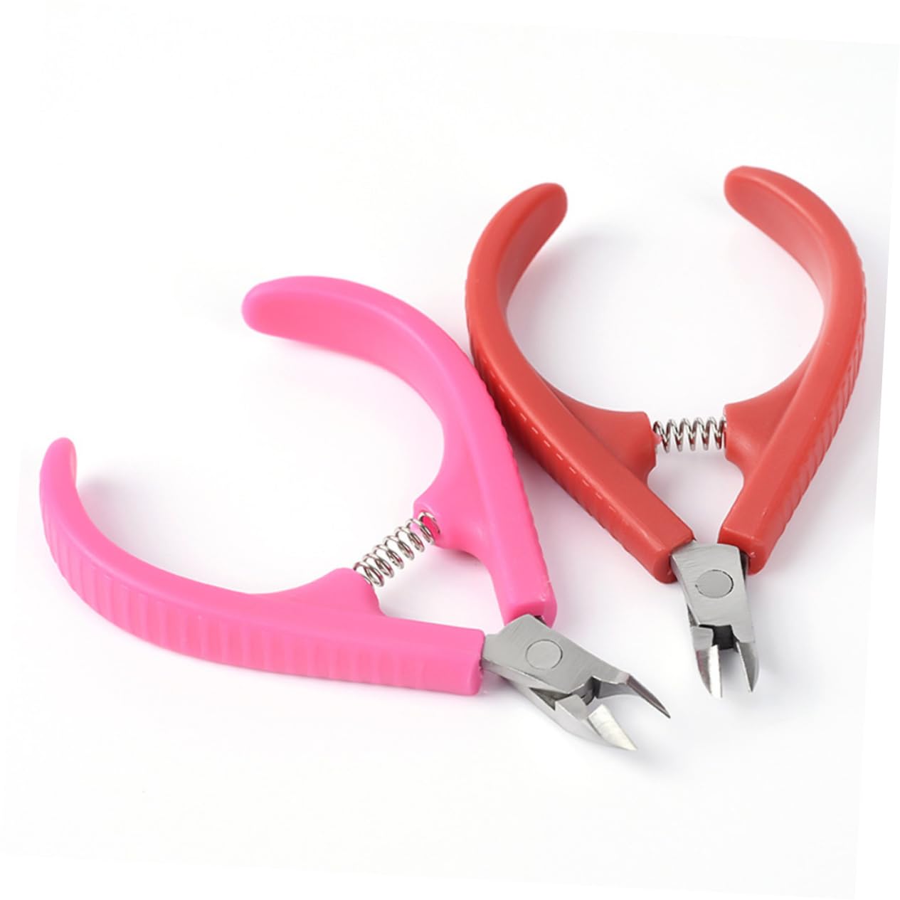 FRCOLOR 6pezzi Pinze Per Cuticole Plastica Con Manico Antiscivolo Per Manicure e Pedicure Rosa Strumento Professionale Per Rimuovere La Morta Salone e Casa