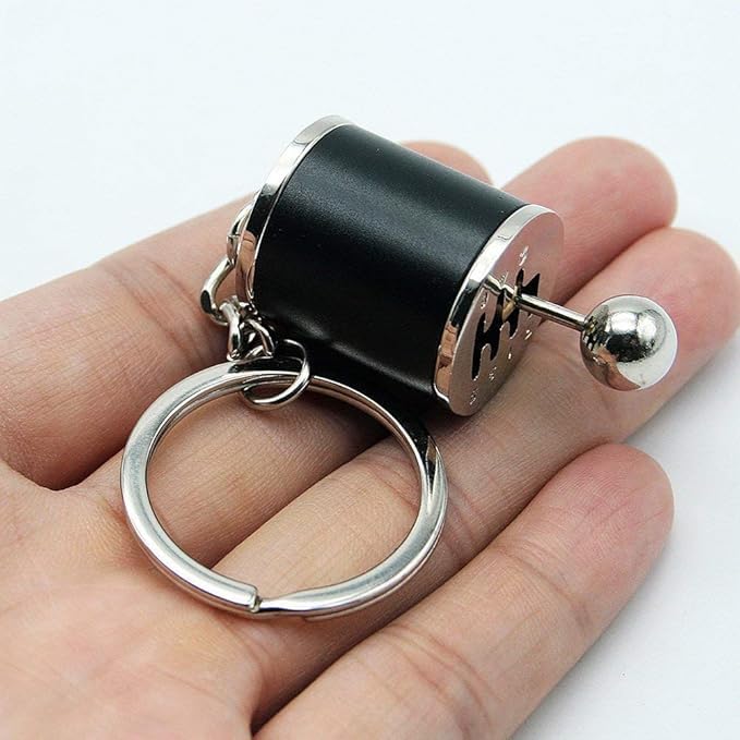 Image of 6 Speed Manual Gear Shift Keychain Metal Car Gearbox Keyring with Moving Shifter Lever - Mini Stick Shift Key Chain Toy Accessory for Car Lovers, Bike Enthusiasts & Gifting