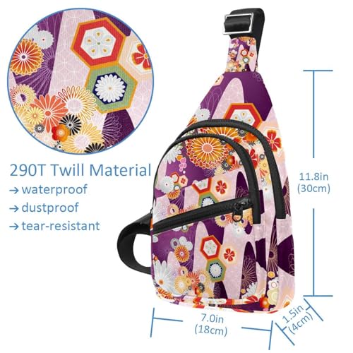 Bolsa de pecho para mujer del Día de los Muertos impermeable para senderismo 5