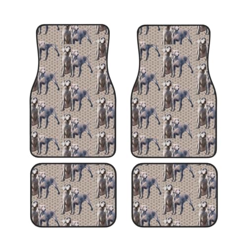 Alfombrillas Weimaraner para coche pack de 4 alfombras de neopreno antideslizante