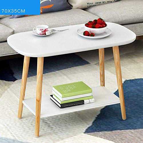 YueQiSong Nordic Solid Wood Double Side Table Modern Minimalist Small