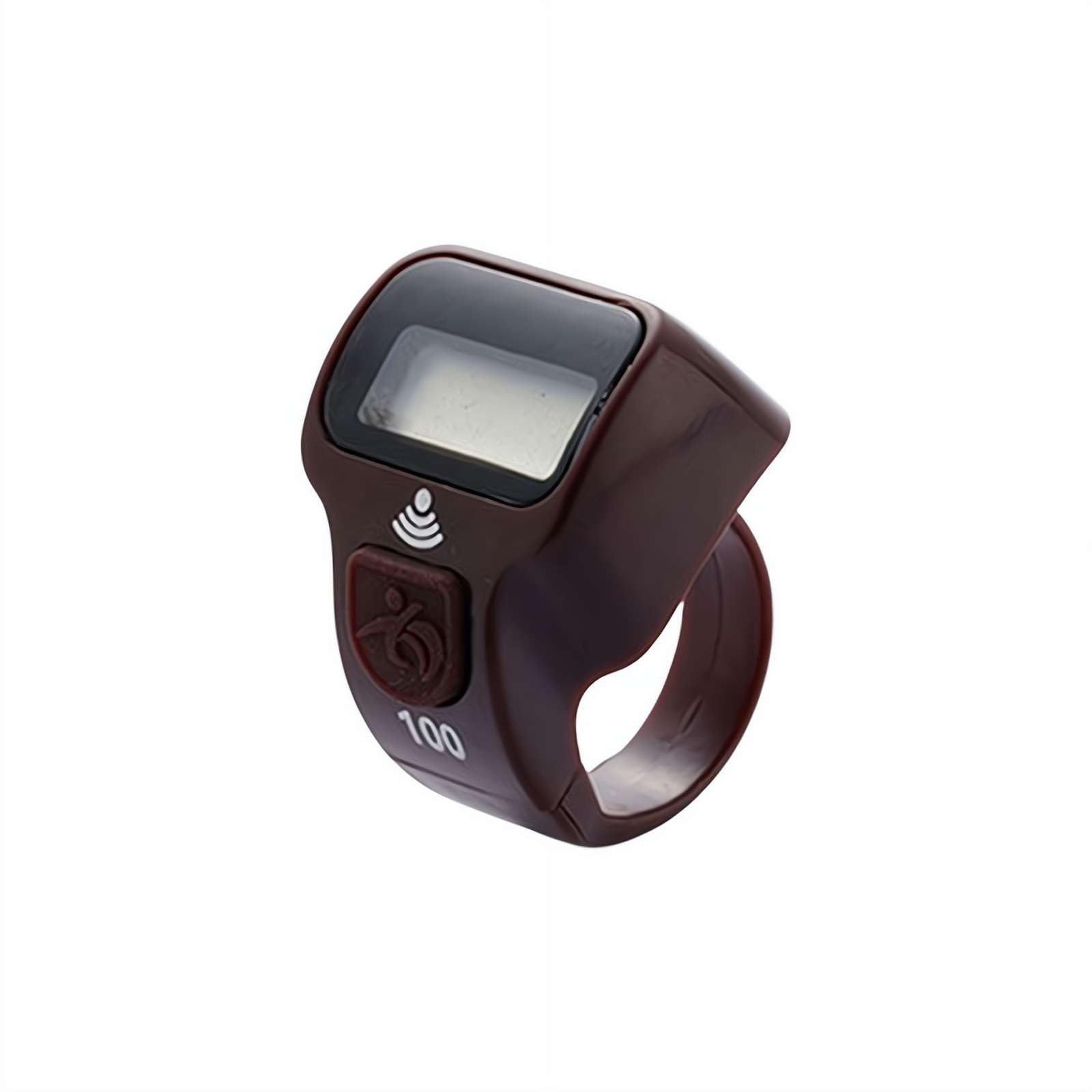 Digital Finger Tally Counter, Tasbeeh Counter Finger Ring Electronic Digital Tasbeeh Tasbih Tally Counter Timer Beads for Islam Muslim Prayer Golf Scoring (Brown)