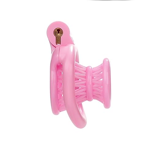 AMAZBEE Male Cock Cage Chastity Device Small Pink Chastity Cage with 4 Active Rings Inverted Fish Trap Bondage Chastity Cage for Men Penis Exercise Sex Toy (Pink) - Pink