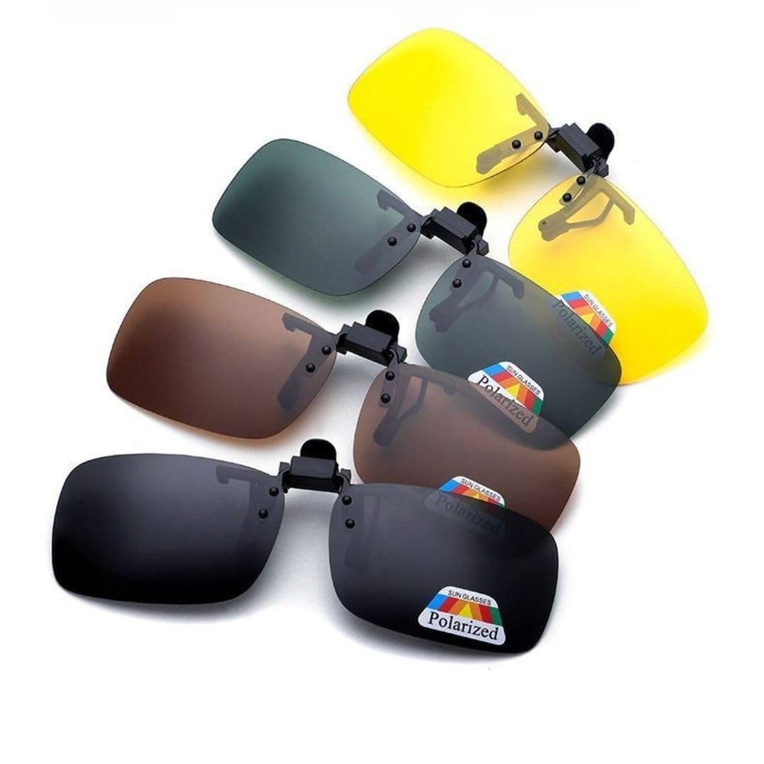 e estellePolarized Clip on Flip up Sunglasses over Prescription and Reading Glasses Frames,Men Women Compact Fit Clip In Sunglass Unisex