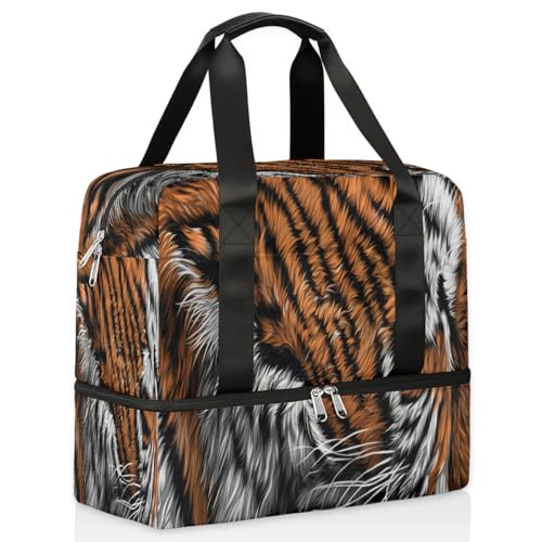 Bolsa deportiva con diseño de tigres de 21L: organizador grande para yoga y fitness 2