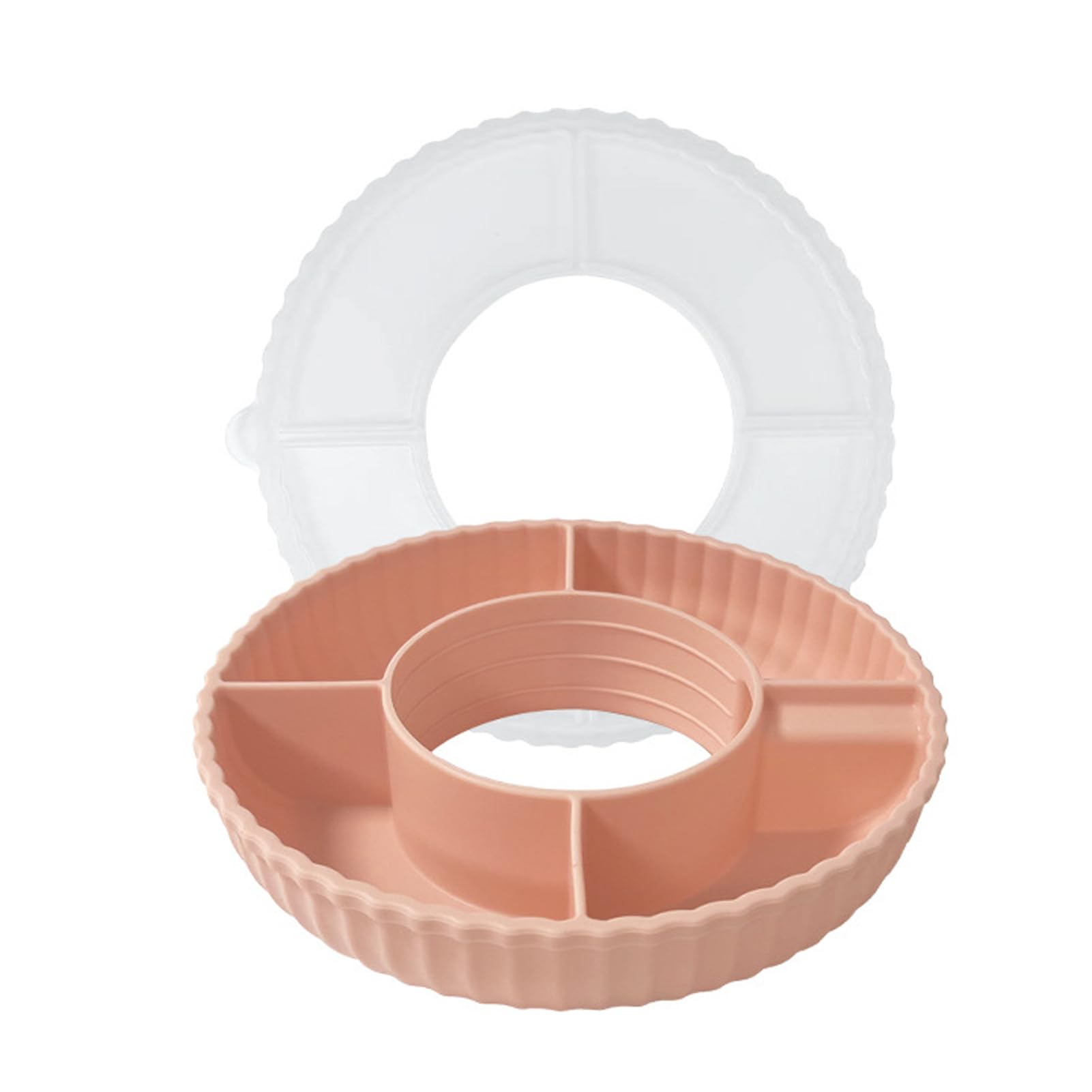 Amslsiu Pink Covered Snack Storage Tray Convenient Container For Cookies And Treats Divided Silicone Tray Reusable Snack Candies,