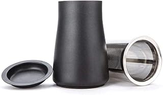 Coffee Sifter and Sieve - Fine Mesh Stainless Steel Container Pot - Black Teflon Surface
