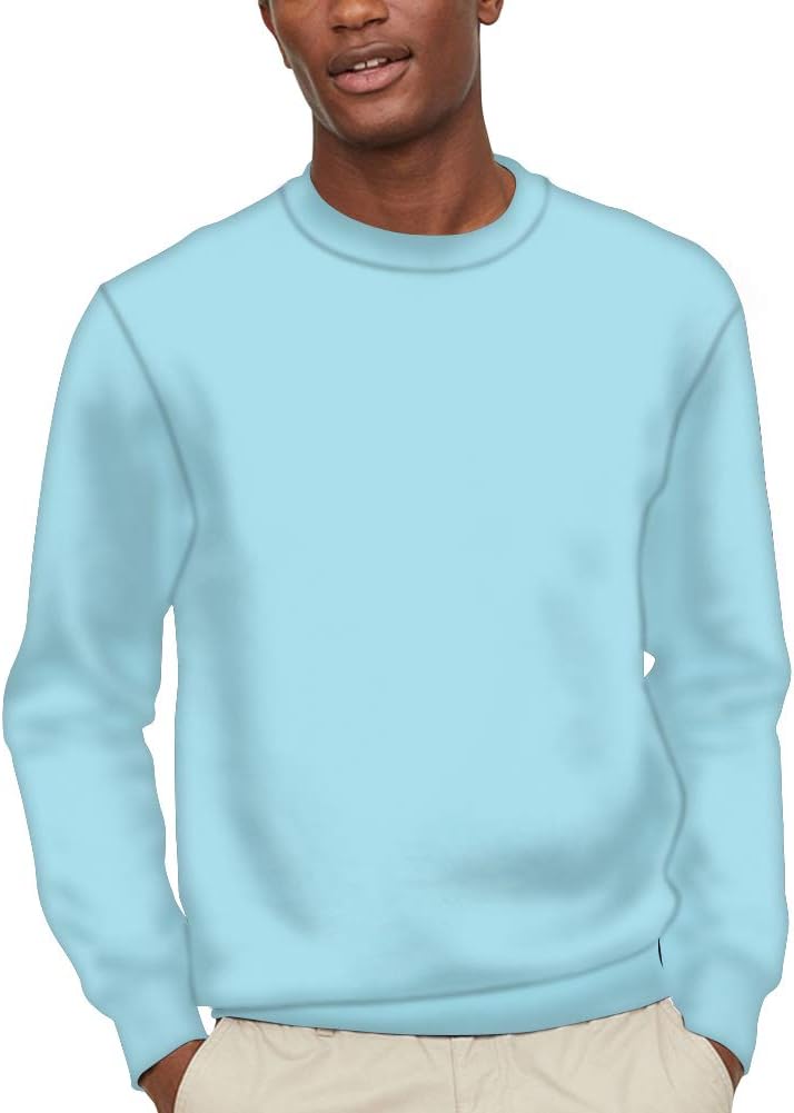Amzbeauty Men's Sweatshirt Solid Crewneck Pullover, Size S-4XL