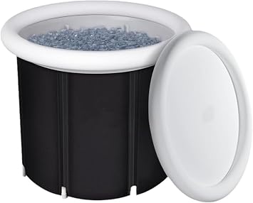 Folding Tub Simple Bath Tub Bathtub Ice Bath Cold Water Bath Plastic Soaking Tub - Large Folding Tub - Flexible Shower Tub with Cover 75x80cm