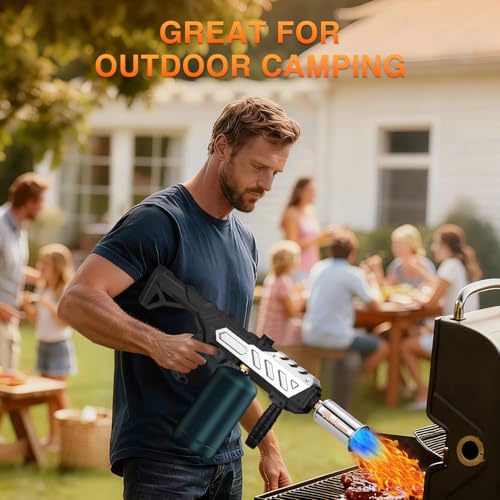 Image of ARTFLAMM Powerful Propane Torch Gun, Kitchen Grill Torch with Detachable Design, Adjustable Flamethrower Torch Burner for Searing Steak, BBQ, Welding, Camping Charcoal Lighter(Tank Not Included)