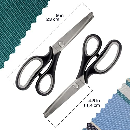 Pinking Shears, 9" (Serrated) Professional Stainless Steel Pinking Shear - Tailor's Craft Scissors for Dressmaking, Cutting, Crafts, Sewing - 2