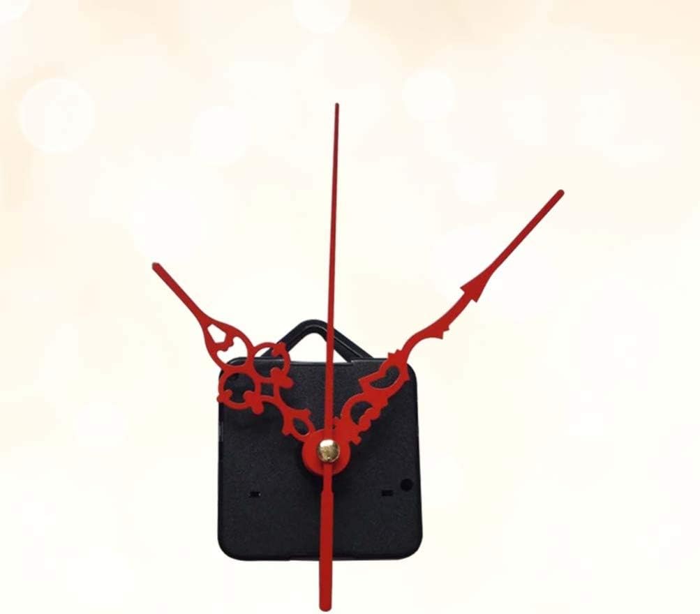 Red Wall Clock Movement Kit Mute Clock Mechanism Needle Movement DIY Wall Mount Clock Accessories for Home Hotel (Without Battery)