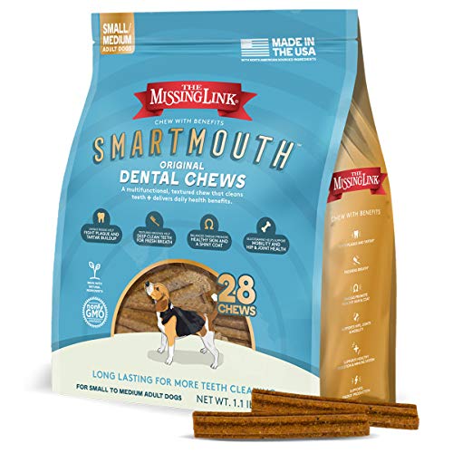 The Missing Link Smartmouth Dental Chew Reduces Plaque and Tartar + Supports Hips