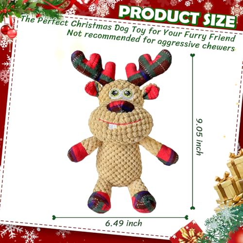 Juguete Mordible Navidad para Perros, Forma Reno Suave miniatura 3