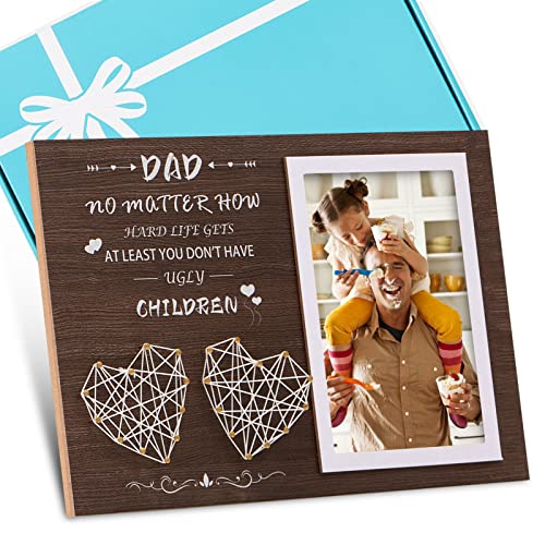 Homdaily Father's Day Gifts - Two Hearts Fathers Day Picture Frame - Dad Picture Frame From Daughter - Dad Gifts For Fathers Day, Christmas And Birthday - 4X6 Photo #TOP23