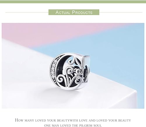 Miniatura 6 de Lorrifal Pulsera de plata esterlina 925 maciza con inicial A-Z Charm Pandora Europea Pulsera Collar Mujer Joyería Regalo