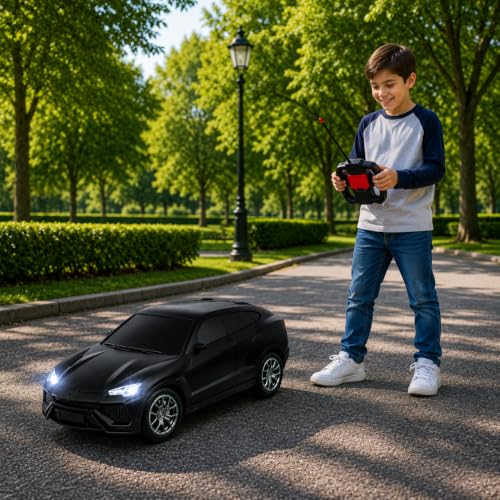 Image of Gooyo GY-448JM Rechargeable Remote Control Car Toy | Black Color, Power Source: Lithium Rechargeable Battery for Car (Included) & 2xAA Battery for Remote Controller (Not Included)