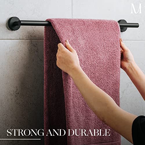 Marmolux Acc - Matte Black Towel Bar - 24 Inch Bathroom Towel Holder - Heavy Duty Stainless Steel Sus 304 Bar - Wall Mounted Towel Rack Storage Set - Ideal For Bathroom & Kitchen. #TOP4