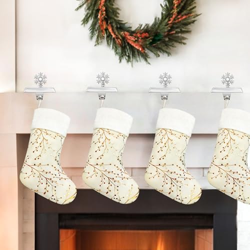 image for SYITCUN Stocking Holders for Mantle, 4 Pcs Weighted Christmas Stocking