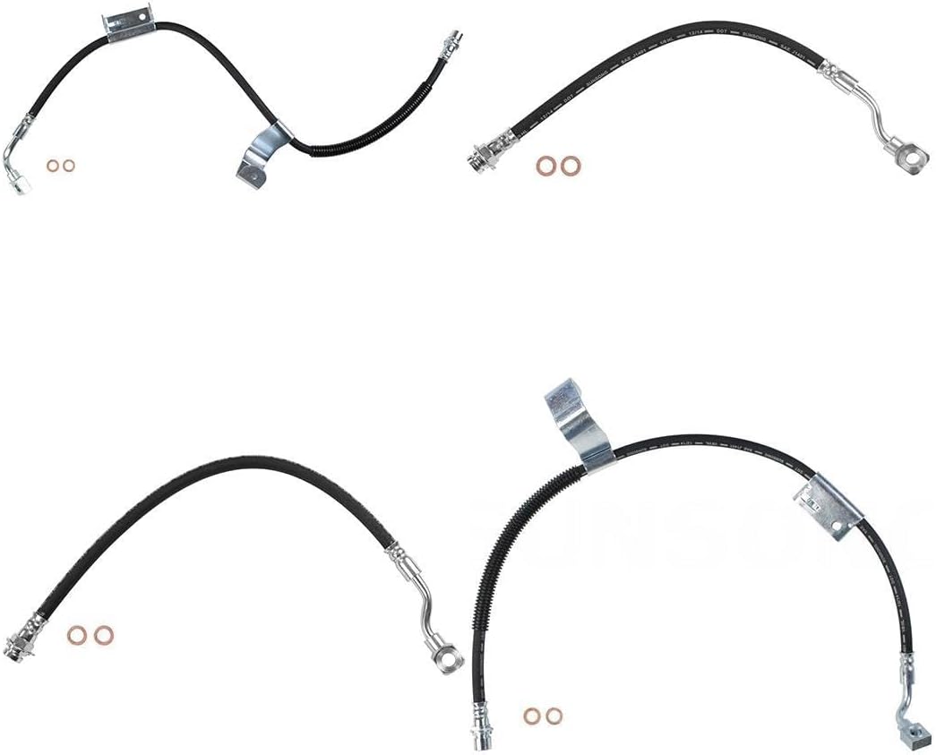 Brake Hose - Front Rear Brake Hydraulic Hose Replacement 4PCS for Chevrolet Silverado 1500 HD 2002-2002 for Chevy Silverado 1500 HD 2002-2002 for Chevrolet Silverado 2500 1999-2001