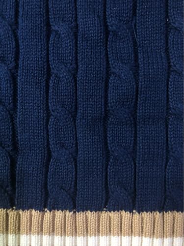 Boys' V-Neck Pullover Tank Top,Cable Knitted Academy Sweater Vest for Spring and Fall.3