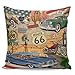 Winter Rangers Fundas de almohada decorativas, estilo retro, nostálgico, histórico, ruta 66, funda de cojín cuadrada cómoda para sofá o dormitorio, 66 x 66 cm