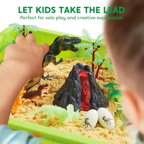 image for Klever Kits Dinosaurs Sensory Bin Toys for Toddlers with Glow in The D