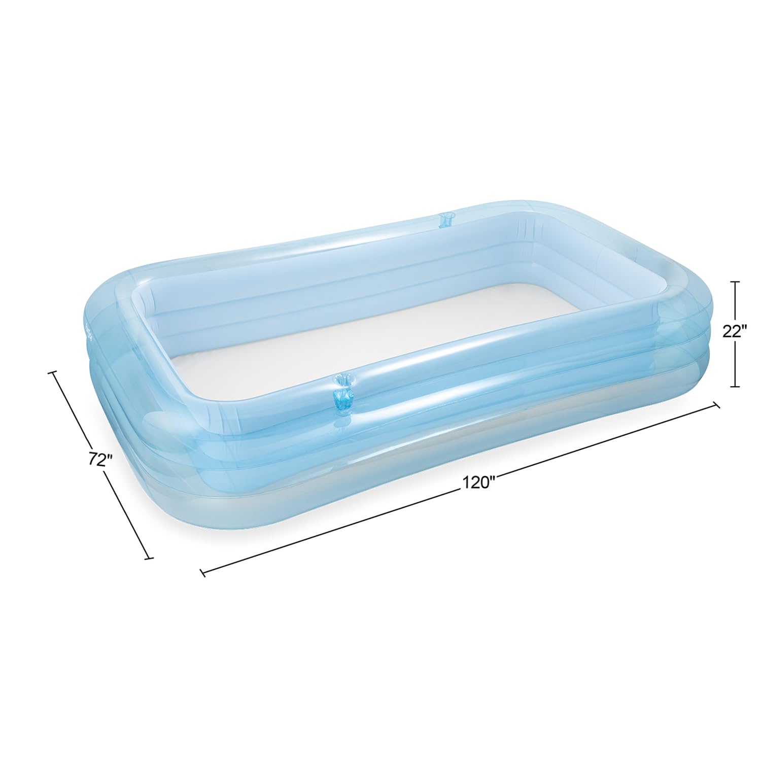 Funsicle AquaSplash aufblasbarer Pool 10 Fuß, 305 x 183 x 56 cm Familienpool, großer Gartenpool für Kinder und Erwachsene, einfach aufzublasender Hinterhofpool mit Reparaturflicken – himmlisches Blau