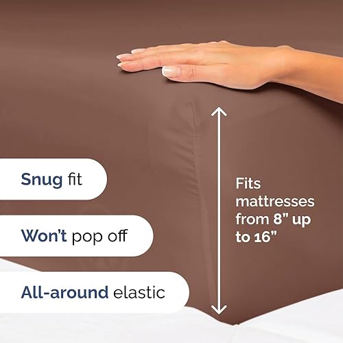 Miniatura 3 de Juego de sábanas de 4 piezas tamaño matrimonial  Cómodas, transpirables y refrescantes  Lujo de hotel pmujerhombre  Bolsillos profundos, ajuste