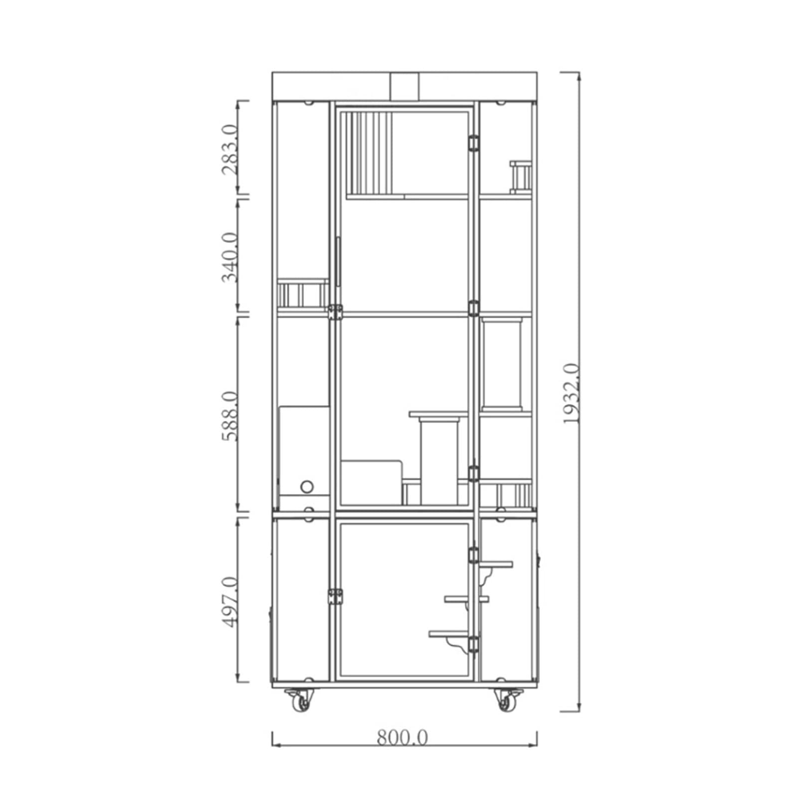 Casa del Gatto Gabbietta for Gatti in Vetro, Ampio Spazio, Gabbia panoramica for Gatti, Struttura da Arrampicata for Gatti, Villa for Gatti Gabbia per Gatti