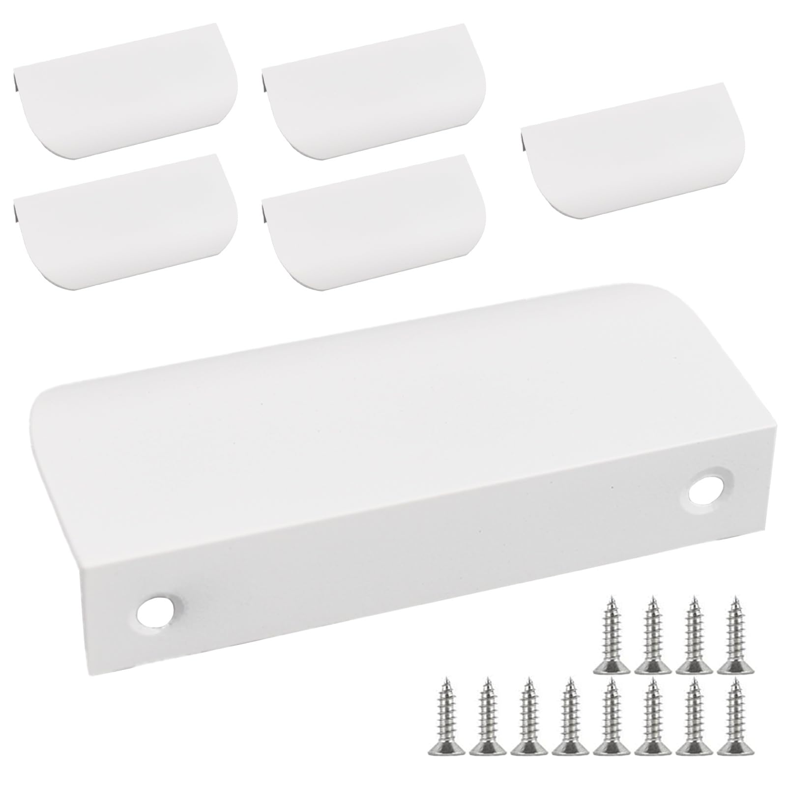 6 Maniglie Per Mobili Nascoste 80mm - Con 12 Viti, Per Cassetti E Armadi, Design Moderno E Nero - Foto 9