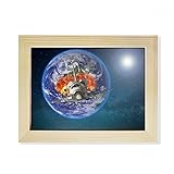 Clasificación: Marco DIYthinker Nave Espacial de la Tierra Colorido Planetas de Escritorio de Madera Marco de la Foto del Arte Pintura 6X8 Pulgadas