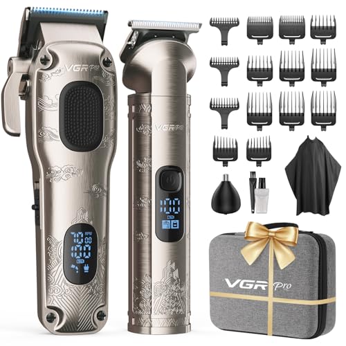 Image of VGRPRO Hair Clippers for Men Professional, Cordless Hair Clippers for Hair Cutting, Mens Clippers and Trimmers Set, Electric Hair Trimmer for Men with Package Case (Silver)