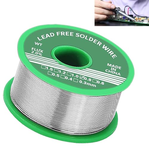 Lötzinn 0.8mm, bleifreier Löt draht mit Kolophonium kern zum Elektrolöten und Heimwerken,Doppelseitiges Bandmaß 150 cm