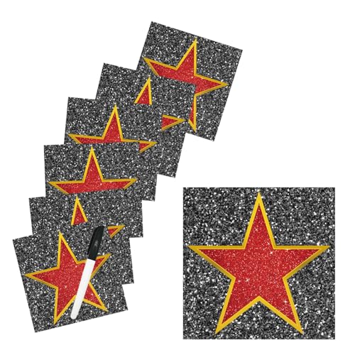 Starboling 25Pcs Movie Star Sticker Decorations Star Movie Night Party Decorations with Black MarkerRed
