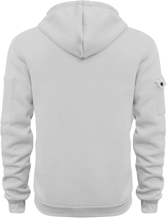 Men's Winter Fleece Multi Pocket Zipper Sweatshirt 2 Piece Set Personalized Sweatpants Casual Sweatsuits Hoodie