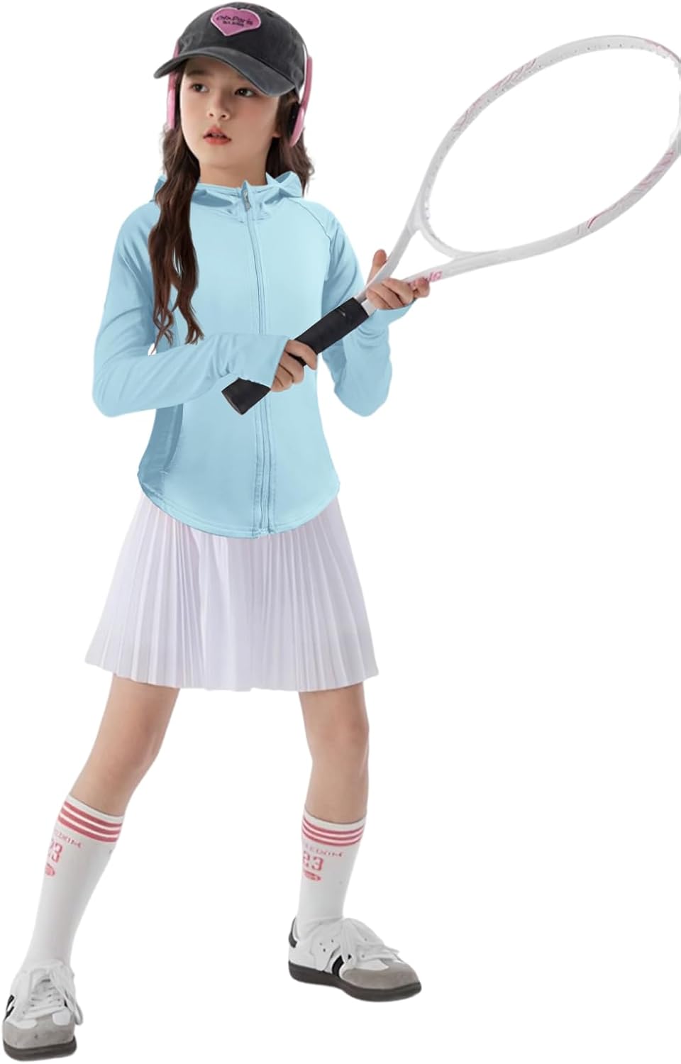 Girls Lightweight Jacket Long Sleeve Zip Up Athletic Hoodie Top UPF50+ Fishing Hiking Sun Protection Outwear - Image 3