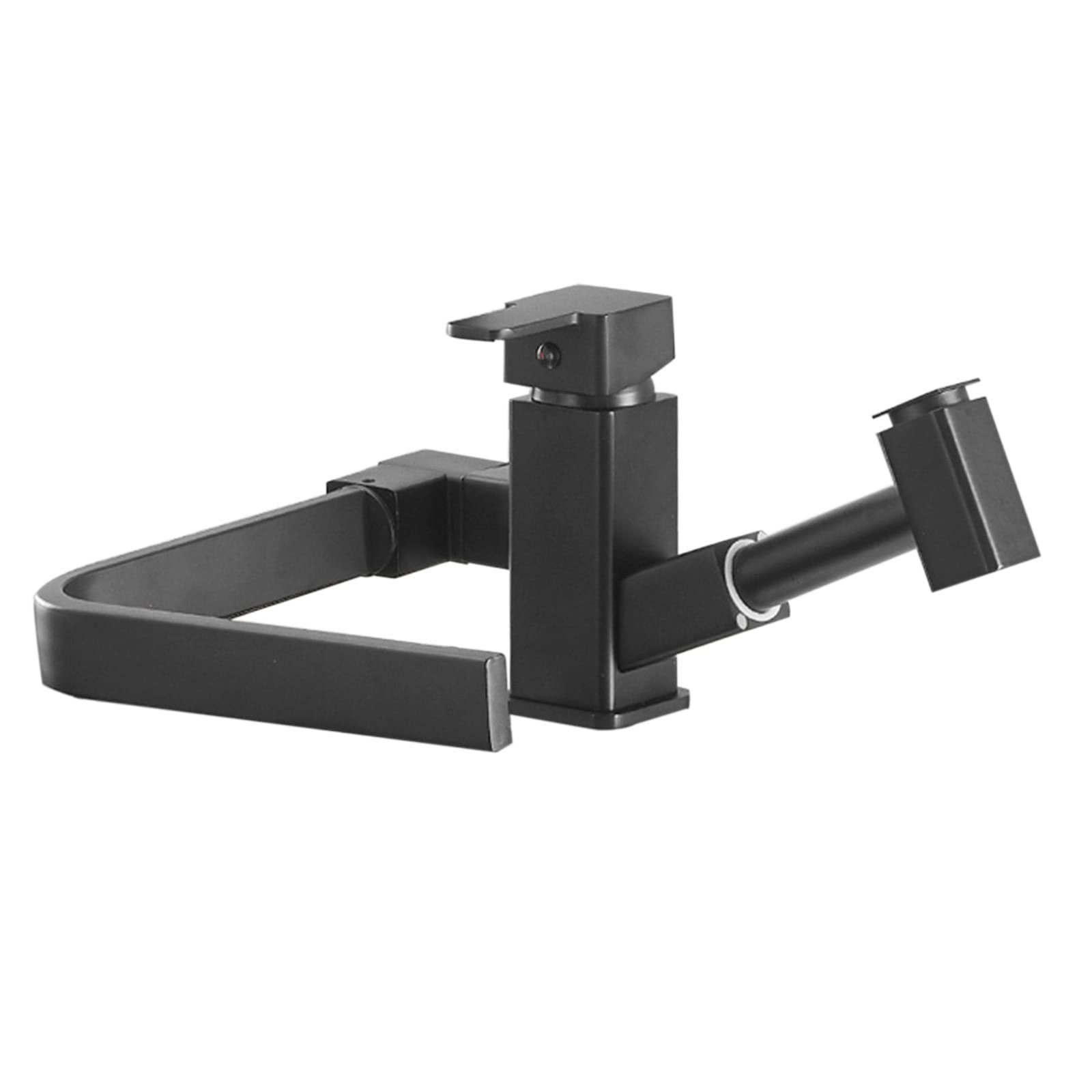 Robinet de cuisine rotatif 360 pliant en laiton noir avec douchette