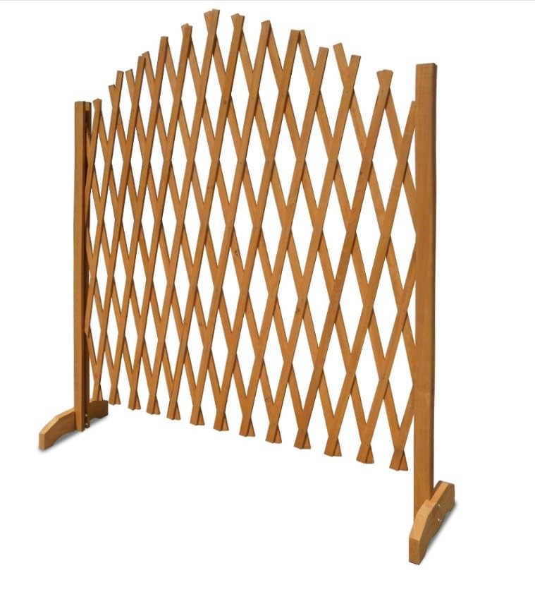 GARDEBRUK® 2er Set Rankgitter Gartenzaun bis 200cm ausziehbar faltbar Garten Balkon Spalier Rankhilfe Holzzaun Pflanzengitter