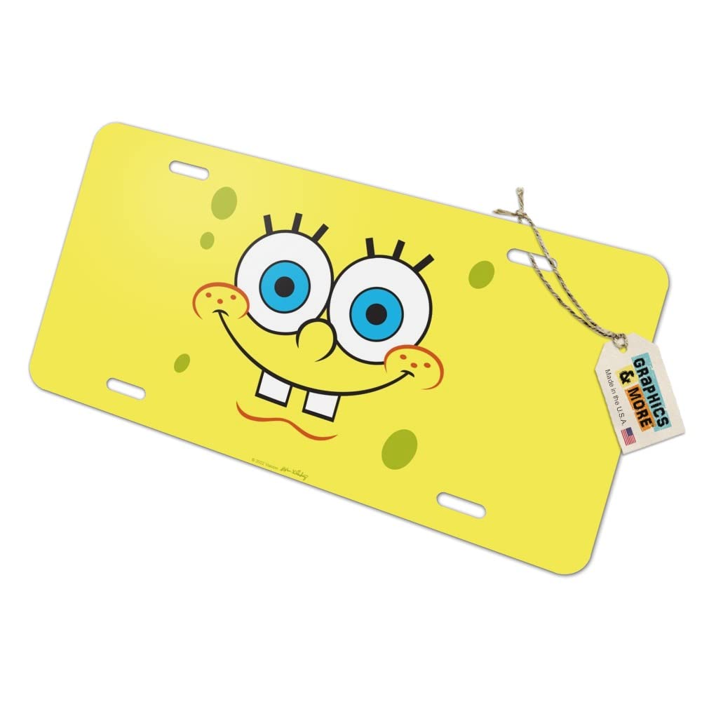 GRAPHICS & MORE Spongebob Smiling Face Novelty Metal Vanity Tag License Plate