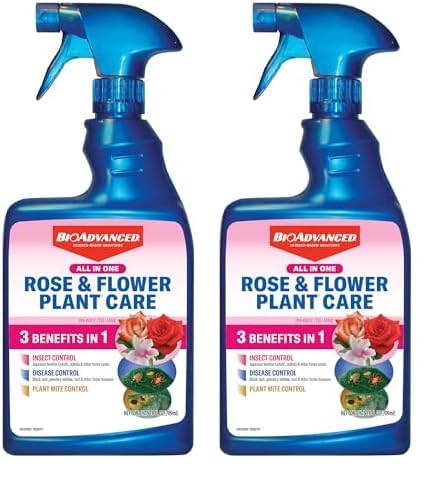 BioAdvanced All-in-One Rose & Flower Plant Care, Ready-to-Use, 24 oz (Pack of 2)