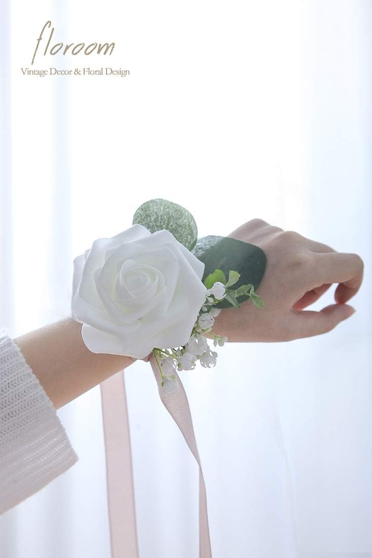 Floroom Artificial Flowers 25pcs Real Looking White Foam Fake Roses with Stems for DIY Wedding Bouquets Bridal Shower Centerpieces Floral Arrangements Party Tables Home Decorations - Image 2