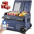 BODEGACOOLER 12 Volt Car Refrigerator, 37 Quart (35L) Car Fridge, Portable Fridge Dual Zone, APP Control,-4 to 68? RV Refrigerator,12/24V DC and 100-240V AC for Camping,Travel and Home Use(2 Doors)