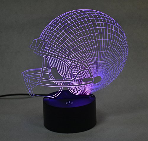 weiyikang Optische Illusion 3D Acryl Football Helm Lampe 7 Farbe einschalten Helm Lichter Cover