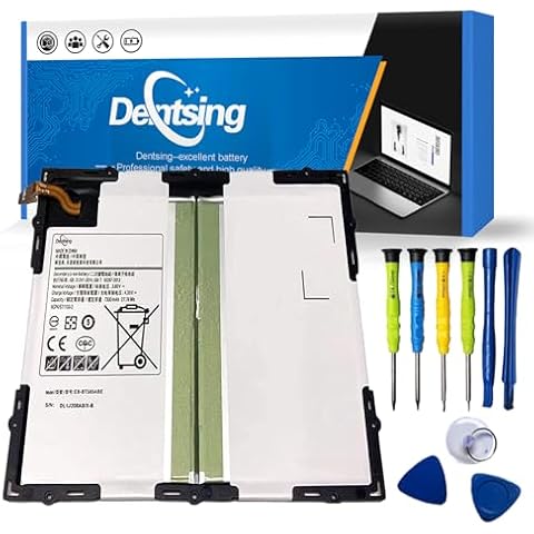 Dentsing EB-BT585ABE (3.8V 27.74Wh/7300mAh) Replacement Battery for Samsung Galaxy 10.1" 2016 SM-T580 SM-P580 SM-T585C SM-P585M SM-T587 SM-T587P Series Tablet EB-BT585ABA 1ICP4/67/103-2 Cover