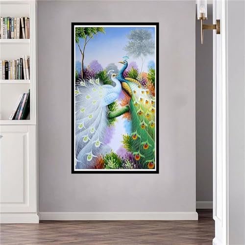 Broderie diamant paon 60x100cm en cristal painting de qualité supérieure pour adultes